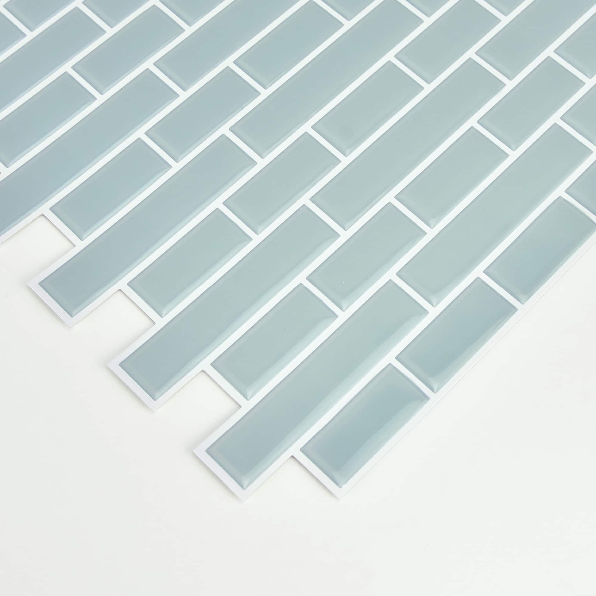 InHome Sea Glass Peel & Stick Backsplash Tiles